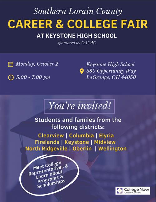 Career & College Fair 10/2/23 5 - 7 p.m. @ Keystone High School 